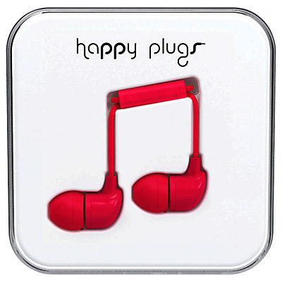Happy Plugs In-Ear Headphones with Mic/Remote Cerise